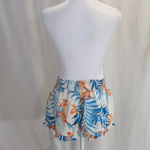 Rip Curl Size Small Tropical Ruffled Shorts Turquoise/Orange - Picture 11 of 11